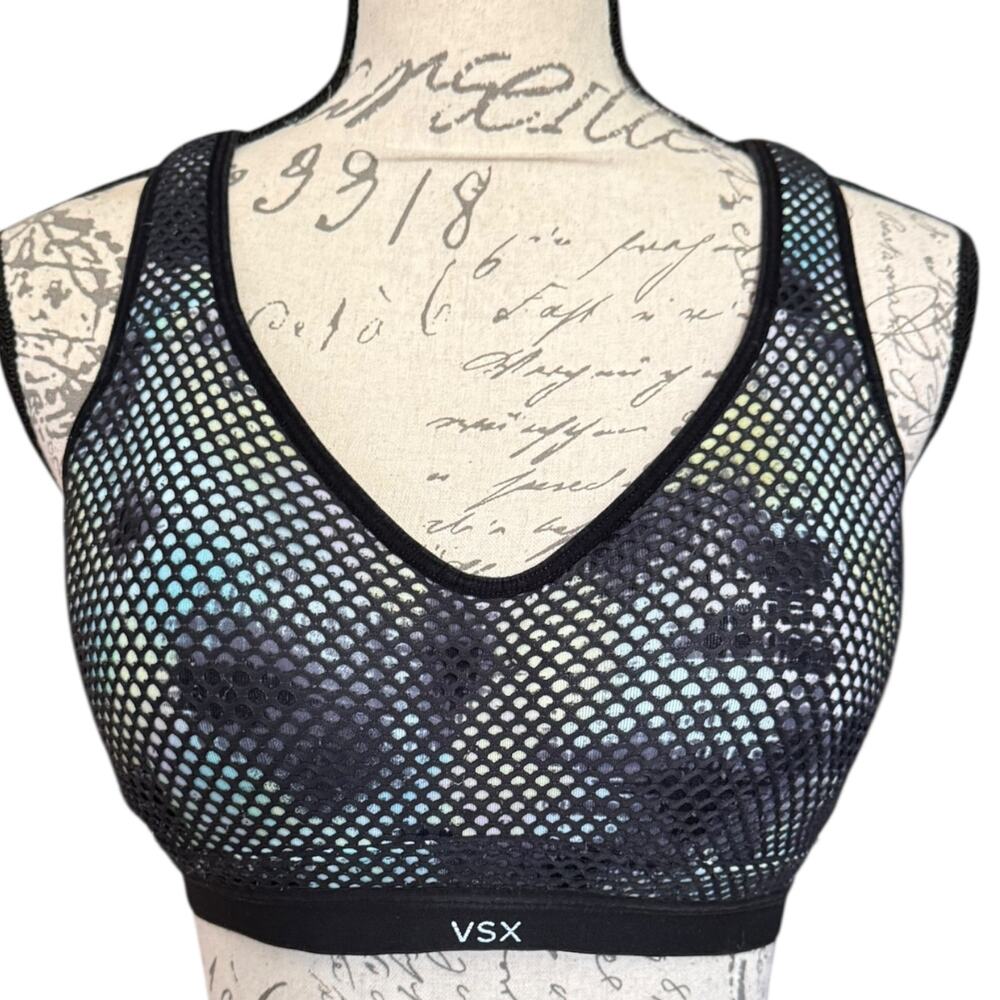 Victoria's Secret Black Netted VSX Sport Bra Size 34C